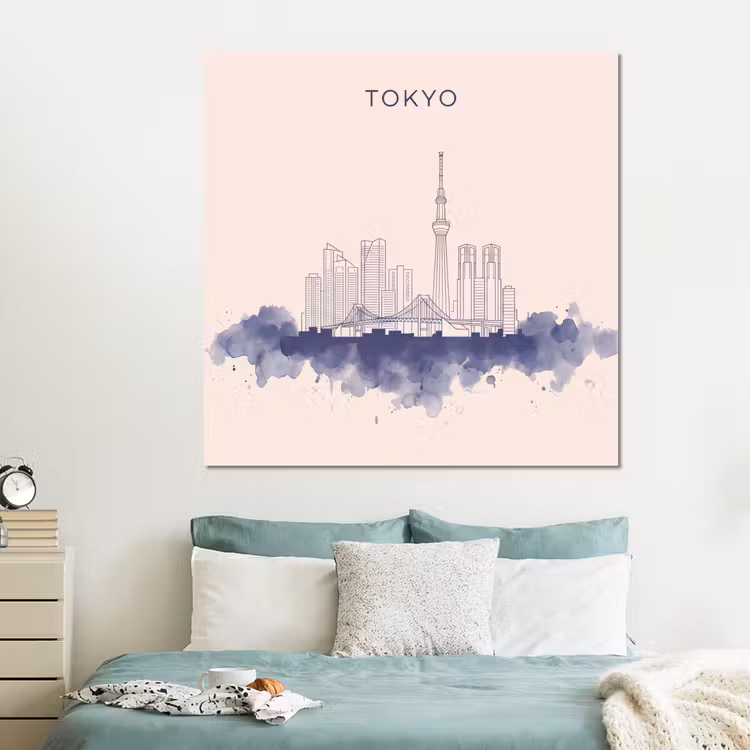 Forex - Tokyo - Skyline - Stad - Abstract - Blauw — 2