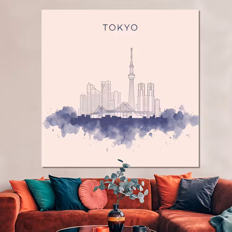 Forex - Tokyo - Skyline - Stad - Abstract - Blauw — 3