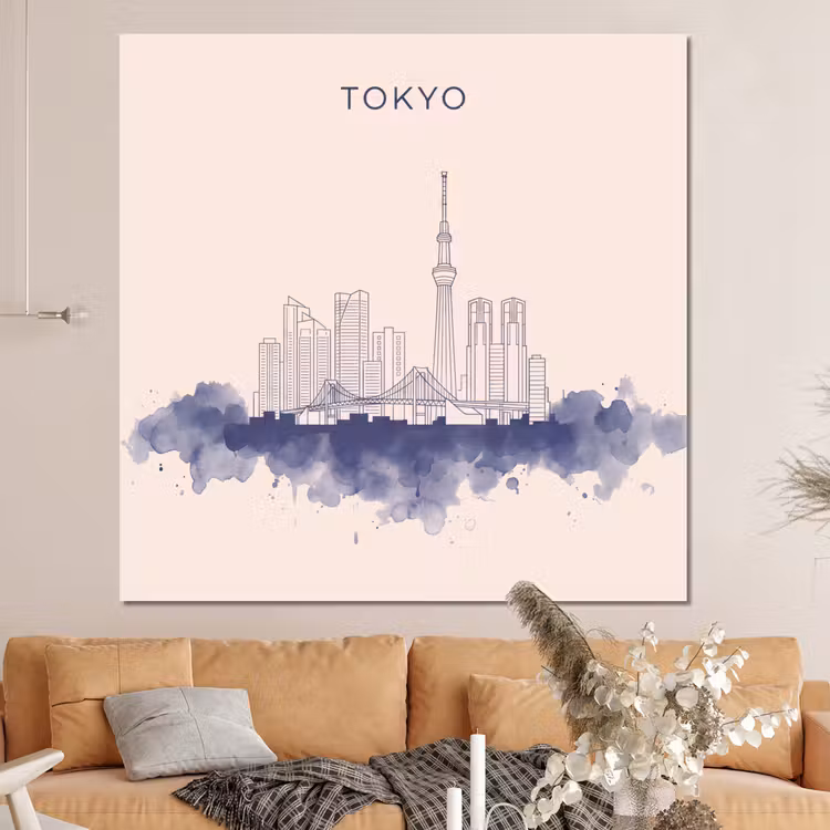 Forex - Tokyo - Skyline - Stad - Abstract - Blauw — 4