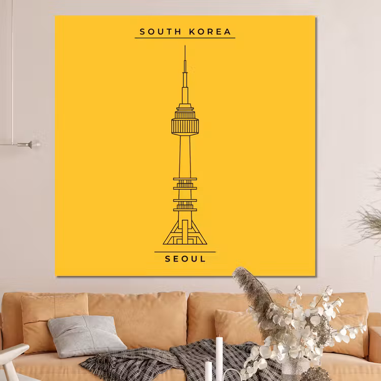 Forex - Toren - Seoul - Architectuur - Minimalistisch - Geel — 4