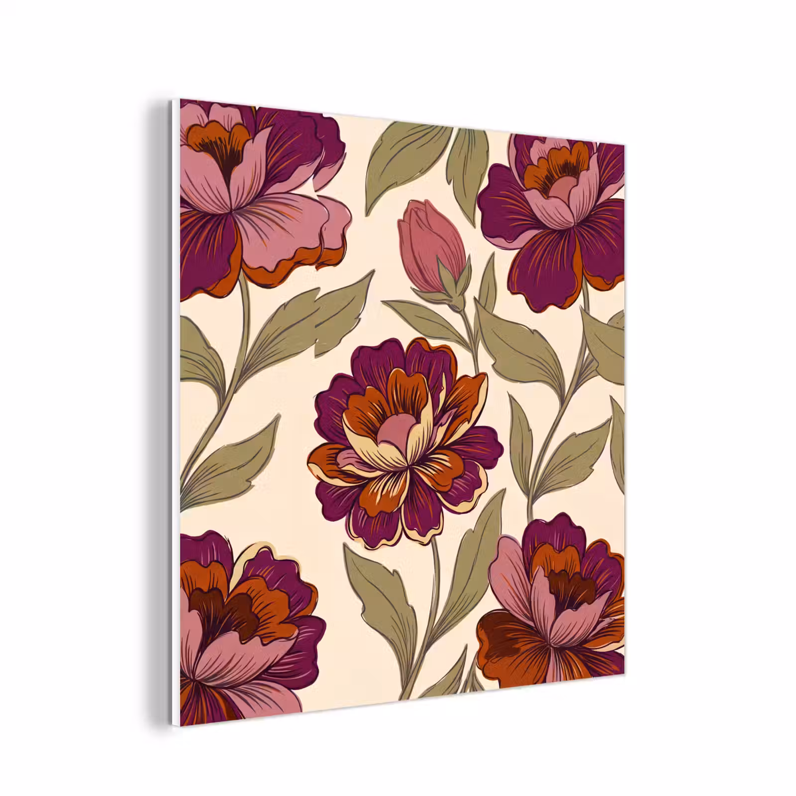 Forex - Bloemen - Patroon - Natuur - Modern - Paars — 1