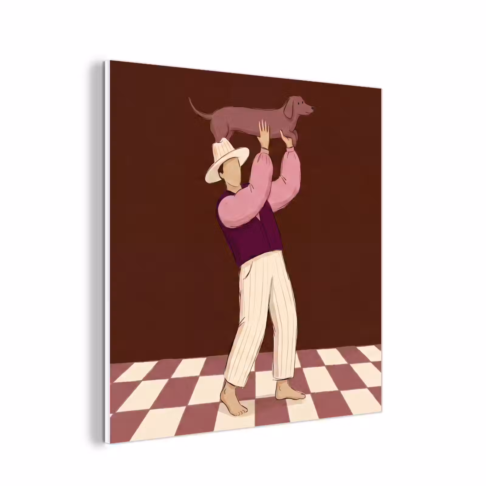 Forex - Mens - Hond - Dieren - Abstract - Roze — 1