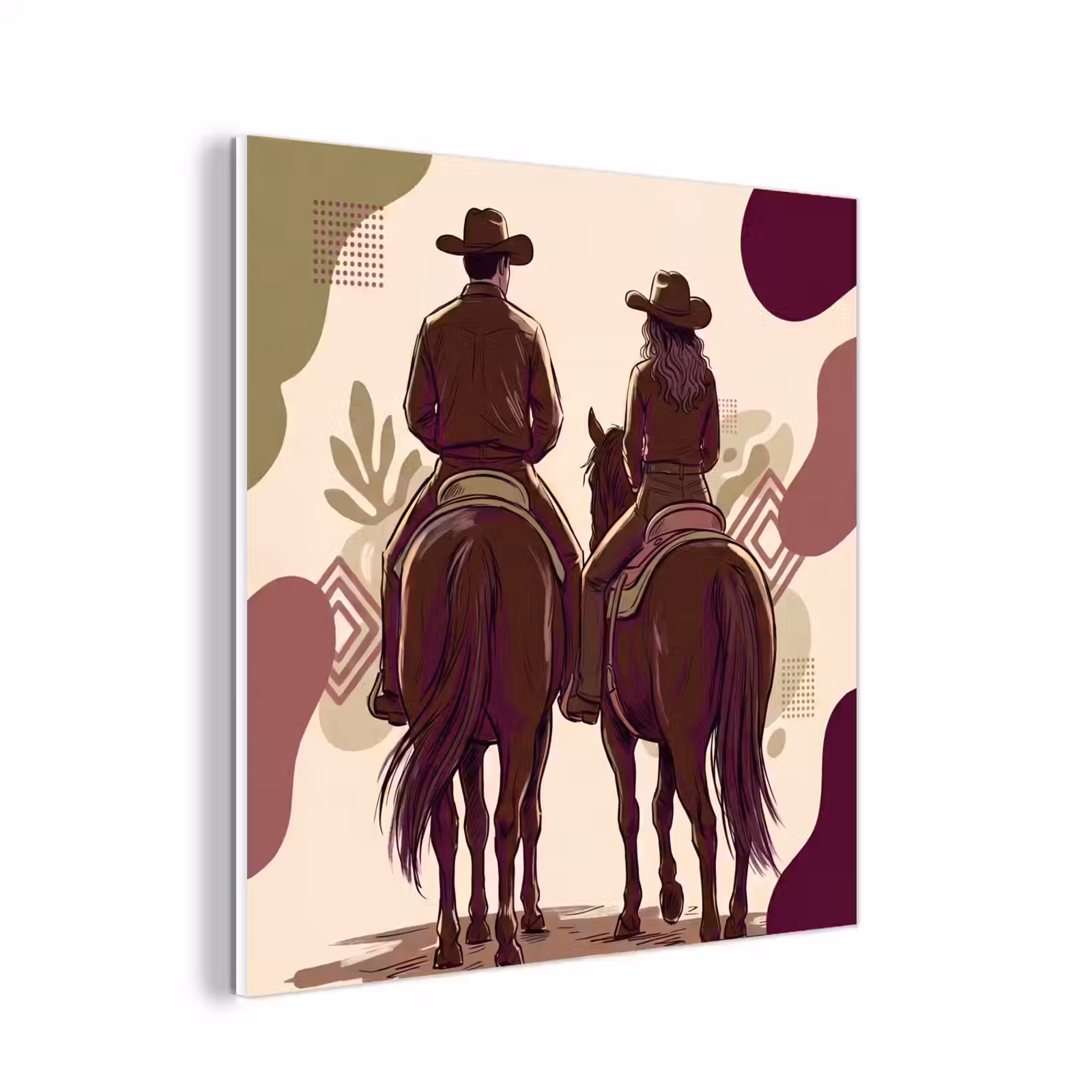Forex - Mensen - Ruiters - Western - Illustratie - Bruin — 1