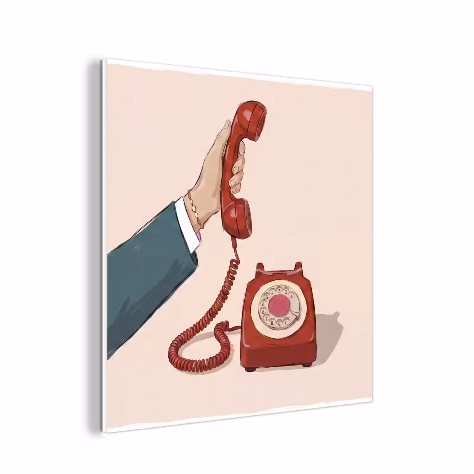 Forex - Telefoon - Hand - Vintage - Communicatie - Rood — 1