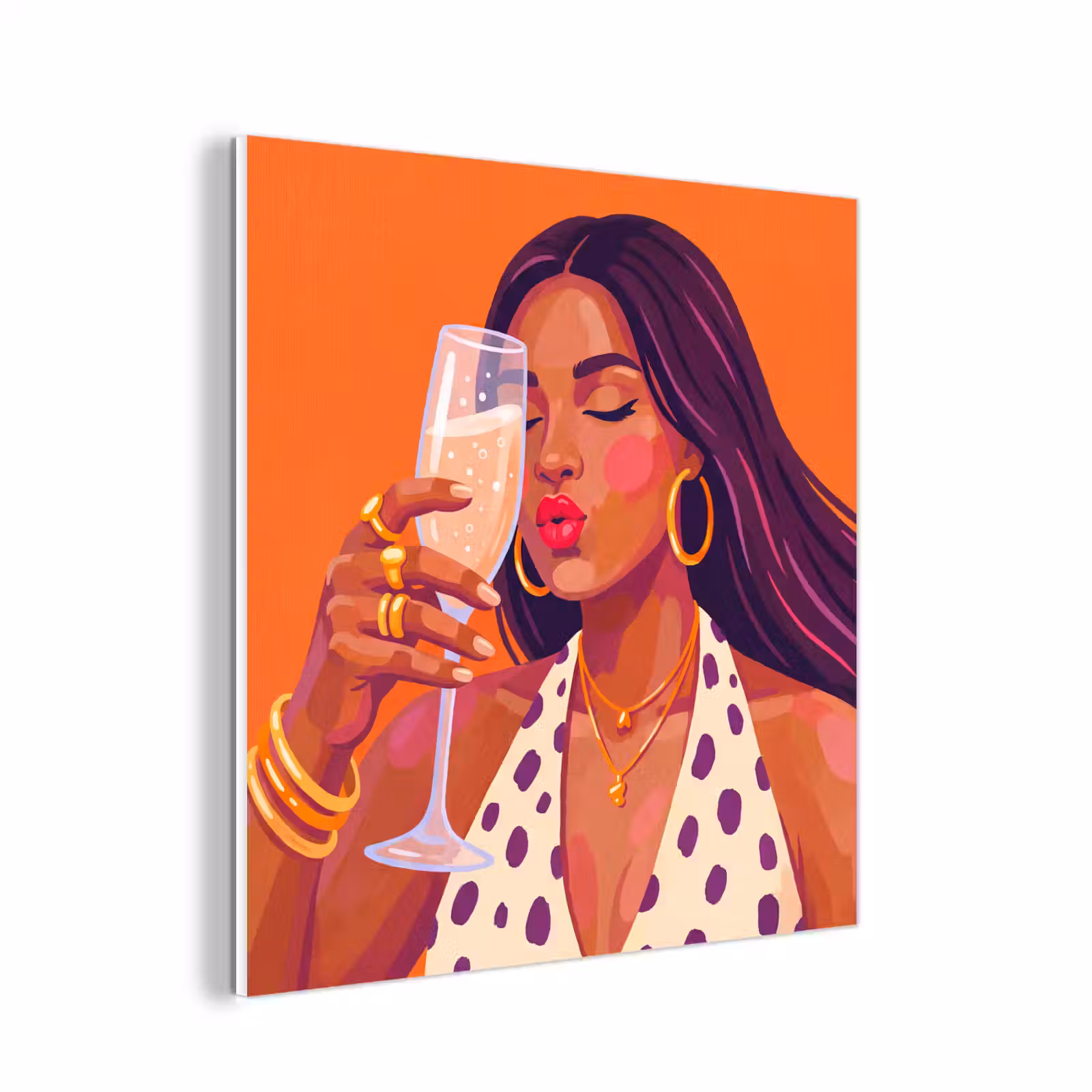 Forex - Vrouw - Champagne - Feest - Modern - Oranje — 1
