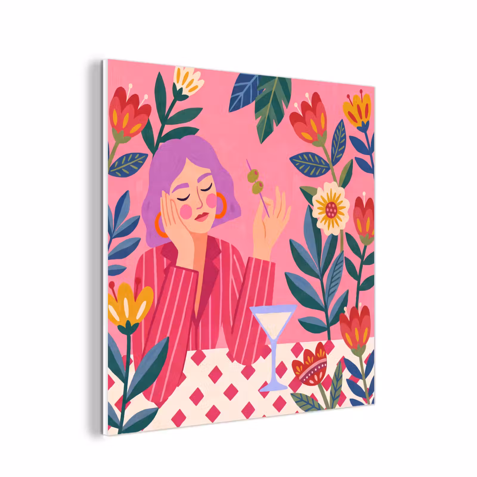 Forex - Vrouw - Cocktail - Bloemen - Modern - Roze — 1