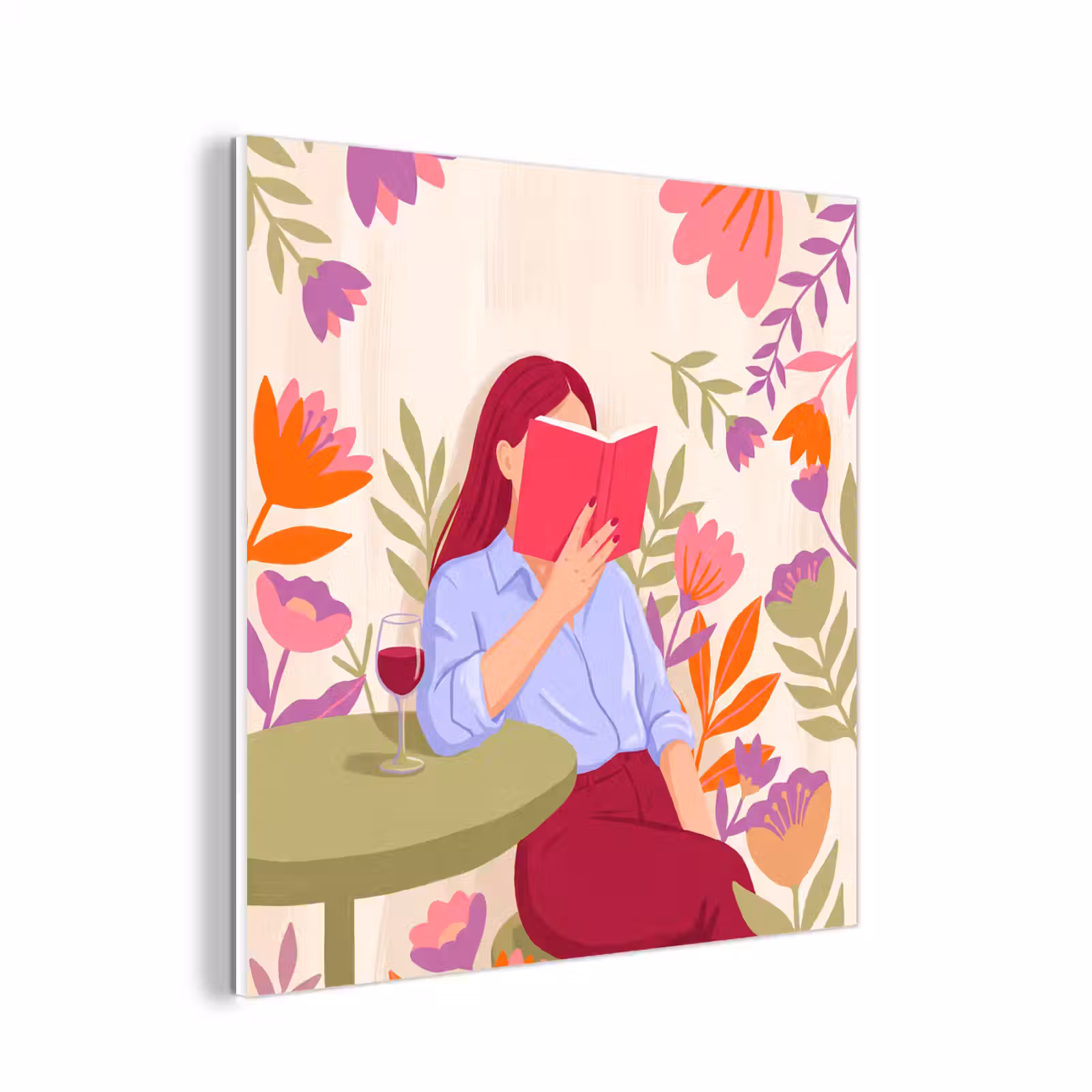Forex - Vrouw - Lezen - Thuis - Modern - Bloemen — 1