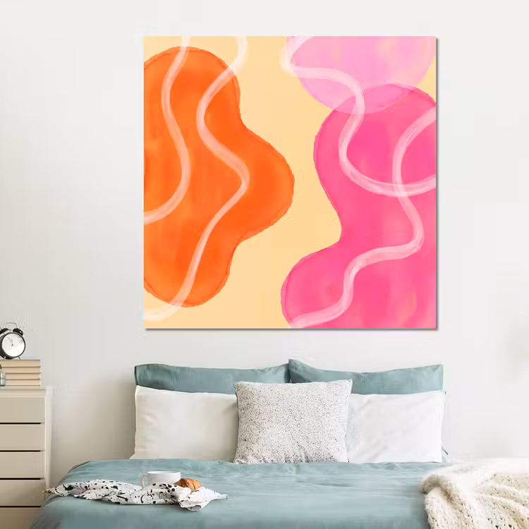 Forex - Abstract - Aquarel - Organisch - Oranje - Roze — 2