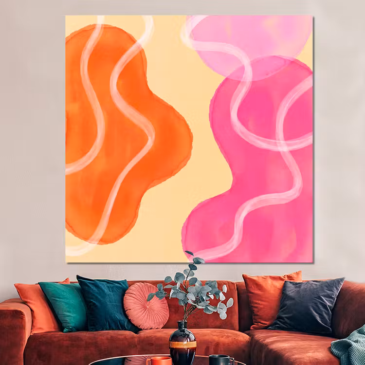 Forex - Abstract - Aquarel - Organisch - Oranje - Roze — 3