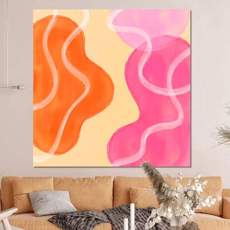 Forex - Abstract - Aquarel - Organisch - Oranje - Roze — 4