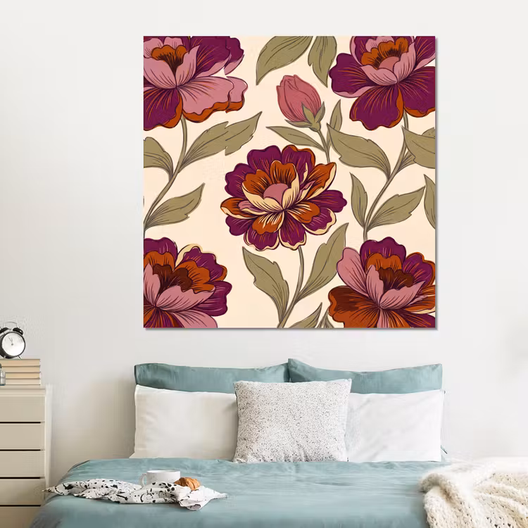 Forex - Bloemen - Patroon - Natuur - Modern - Paars — 2