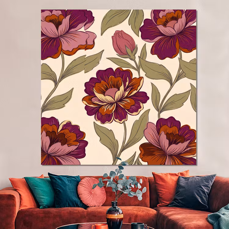 Forex - Bloemen - Patroon - Natuur - Modern - Paars — 3