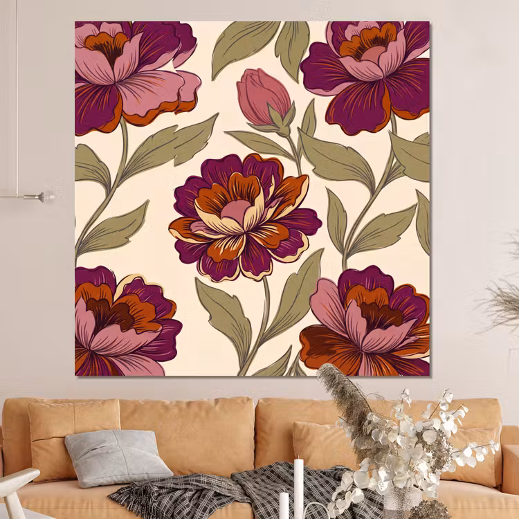 Forex - Bloemen - Patroon - Natuur - Modern - Paars — 4