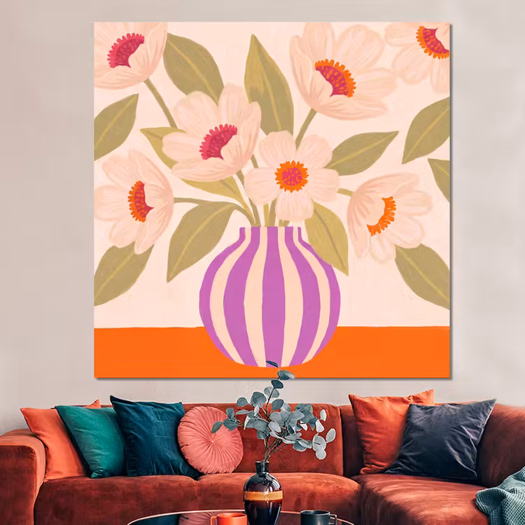 Forex - Bloemen - Vaas - Abstract - Paars - Oranje — 3