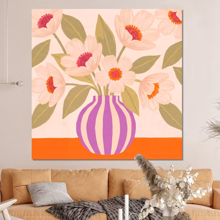 Forex - Bloemen - Vaas - Abstract - Paars - Oranje — 4