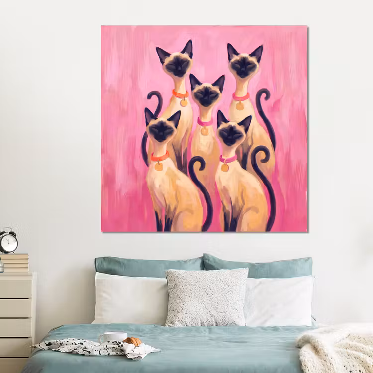 Forex - Kat - Groep - Dieren - Modern - Roze — 2