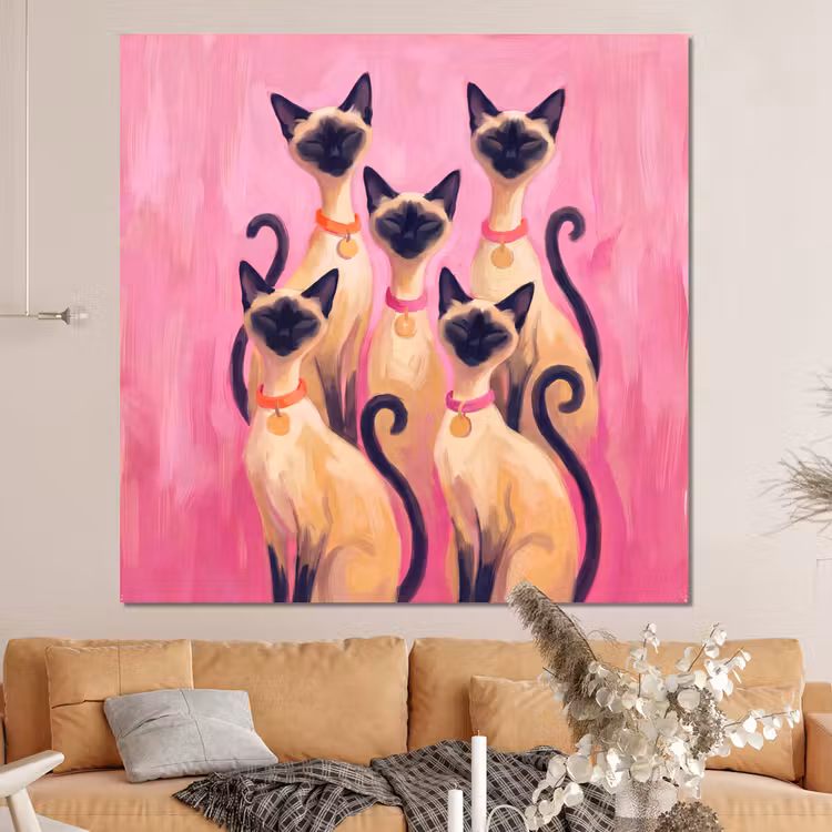 Forex - Kat - Groep - Dieren - Modern - Roze — 4