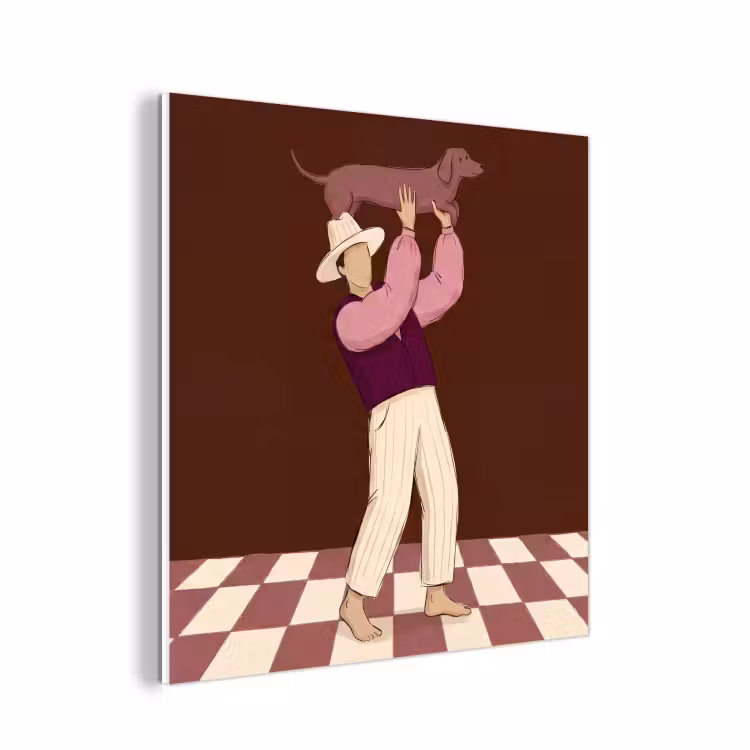 Forex - Mens - Hond - Dieren - Abstract - Roze — 1