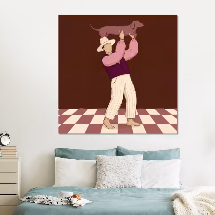 Forex - Mens - Hond - Dieren - Abstract - Roze — 2