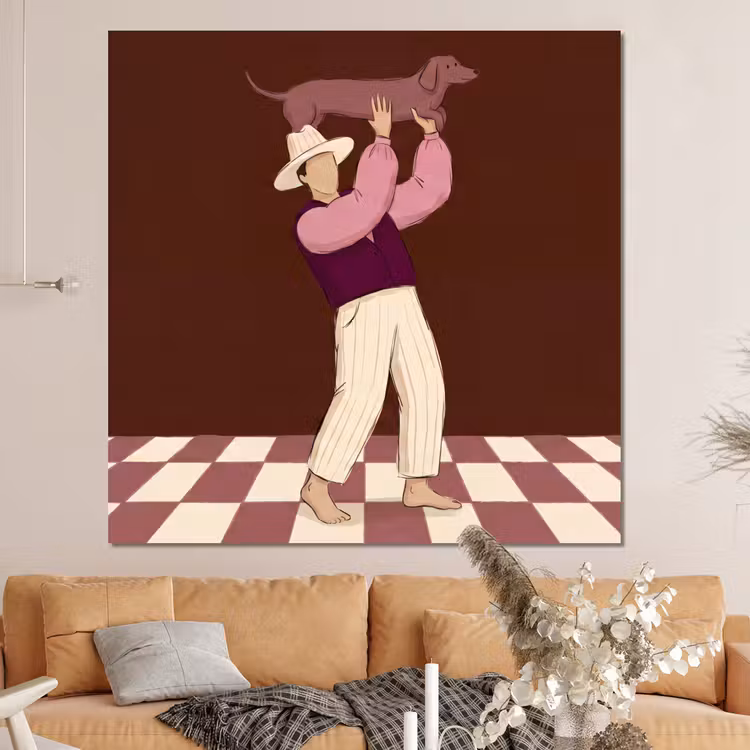 Forex - Mens - Hond - Dieren - Abstract - Roze — 4