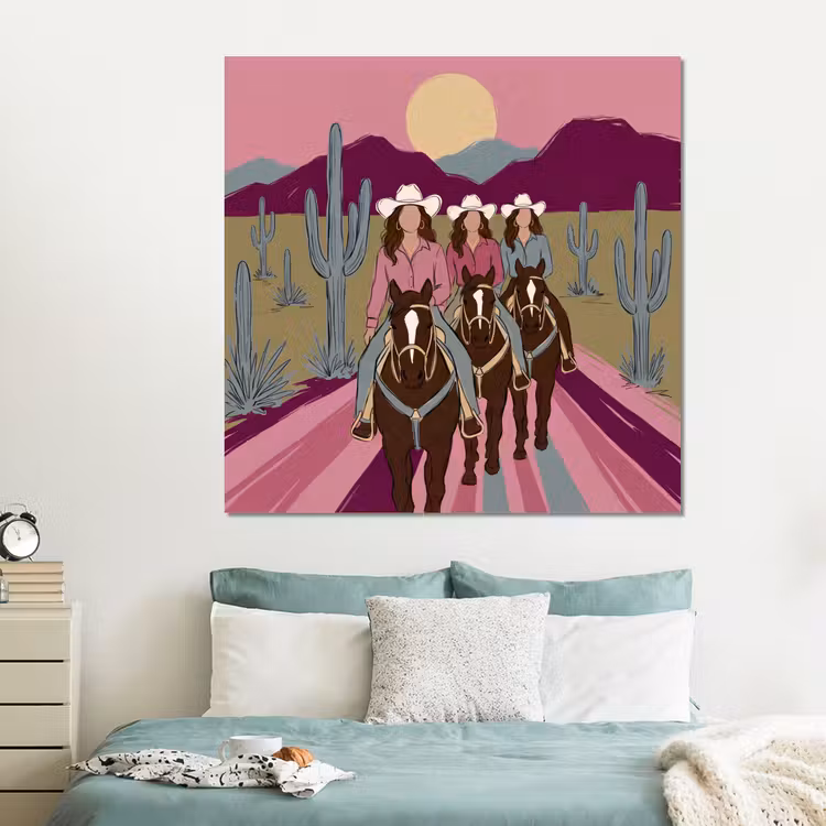 Forex - Mensen - Paard - Woestijn - Abstract - Roze — 2