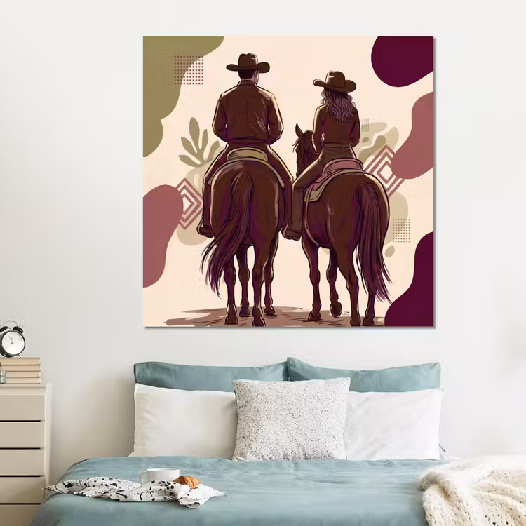 Forex - Mensen - Ruiters - Western - Illustratie - Bruin — 2