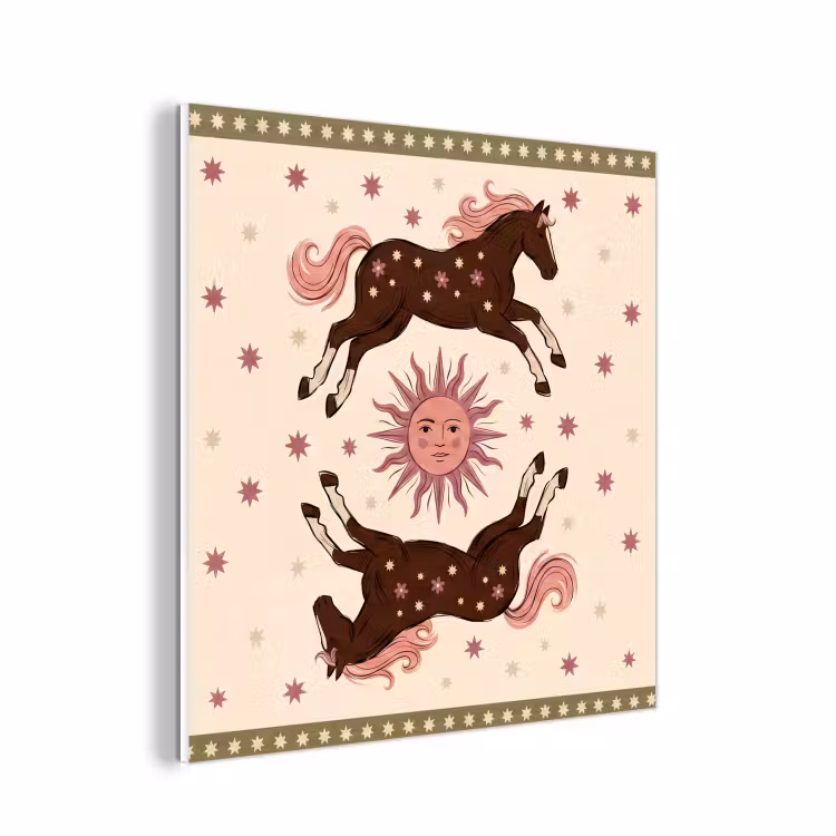 Forex - Paard - Zon - Mystiek - Illustratie - Roze — 1