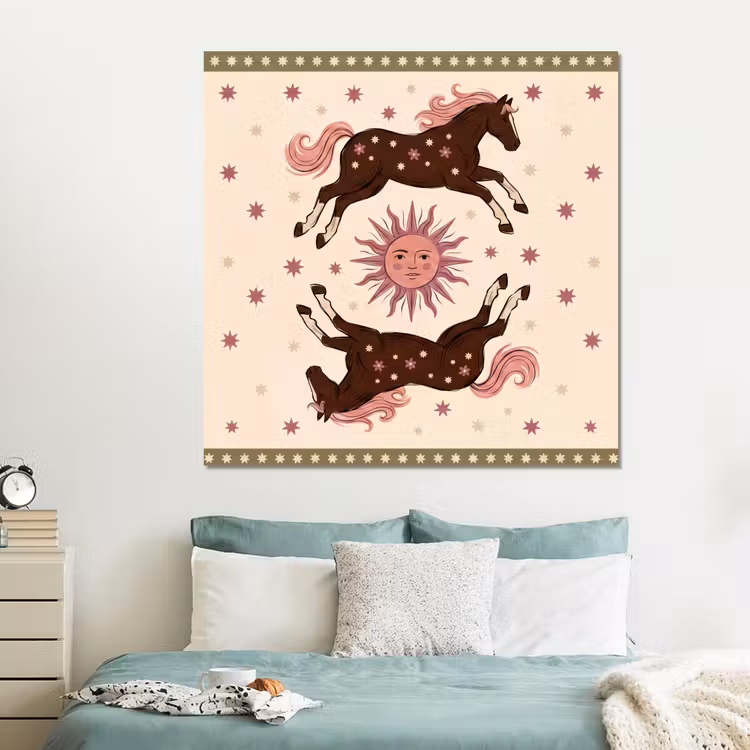 Forex - Paard - Zon - Mystiek - Illustratie - Roze — 2