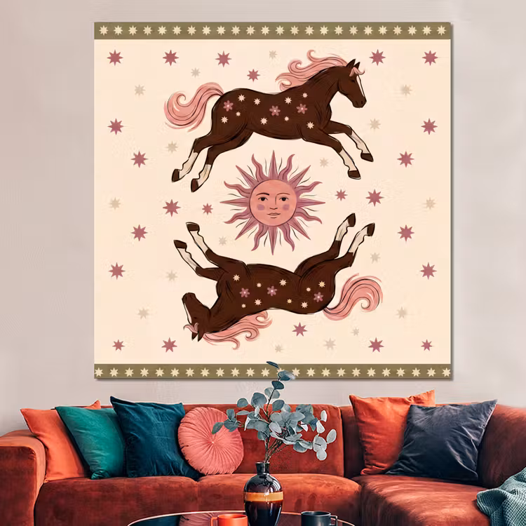 Forex - Paard - Zon - Mystiek - Illustratie - Roze — 3