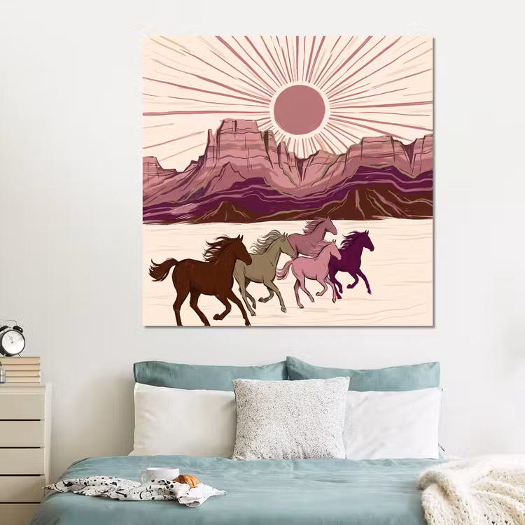 Forex - Paarden - Rennend - Woestijn - Natuur - Abstract — 2