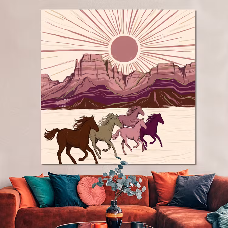 Forex - Paarden - Rennend - Woestijn - Natuur - Abstract — 3
