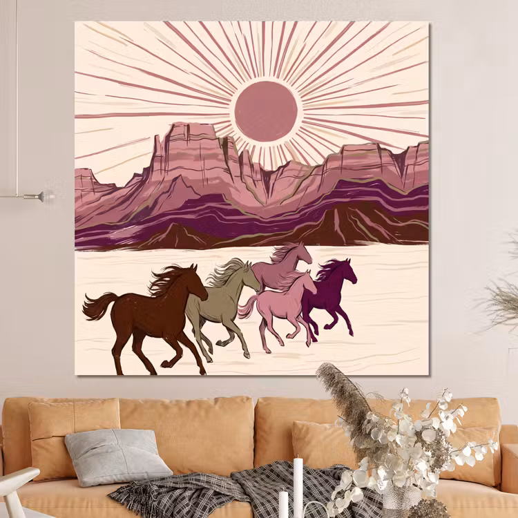 Forex - Paarden - Rennend - Woestijn - Natuur - Abstract — 4