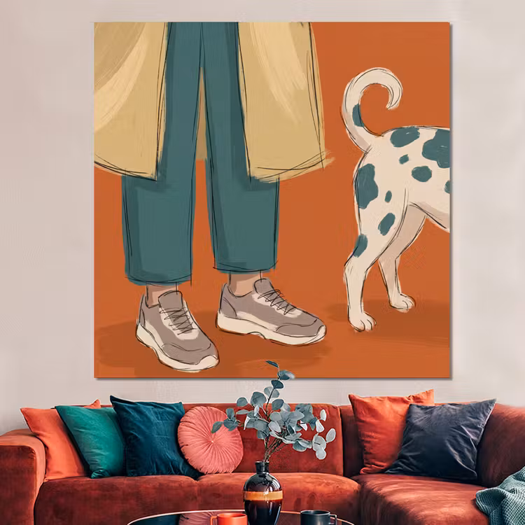 Forex - Persoon - Hond - Dieren - Illustratie - Modern — 3