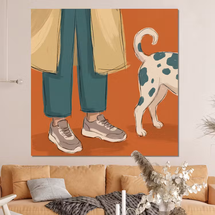 Forex - Persoon - Hond - Dieren - Illustratie - Modern — 4