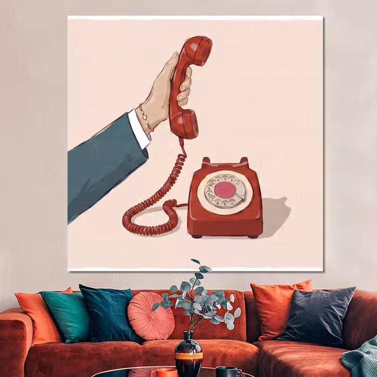 Forex - Telefoon - Hand - Vintage - Communicatie - Rood — 3