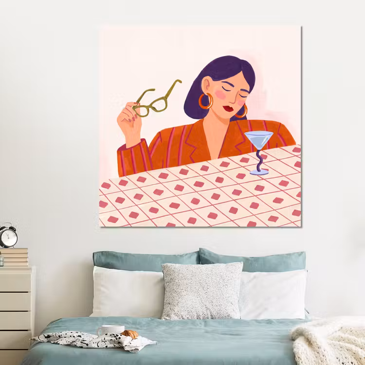 Forex - Vrouw - Bril - Cocktail - Illustratie - Modern — 2