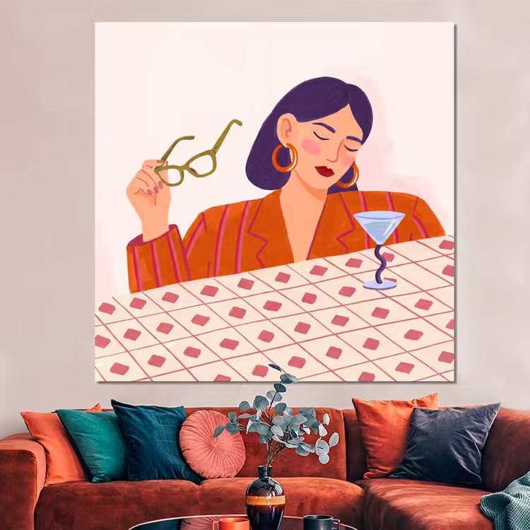 Forex - Vrouw - Bril - Cocktail - Illustratie - Modern — 3