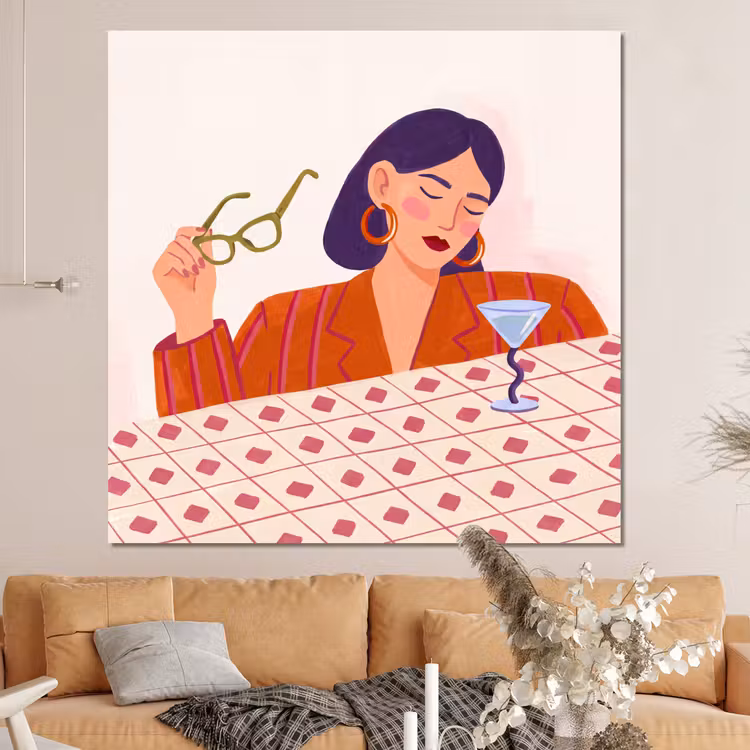 Forex - Vrouw - Bril - Cocktail - Illustratie - Modern — 4