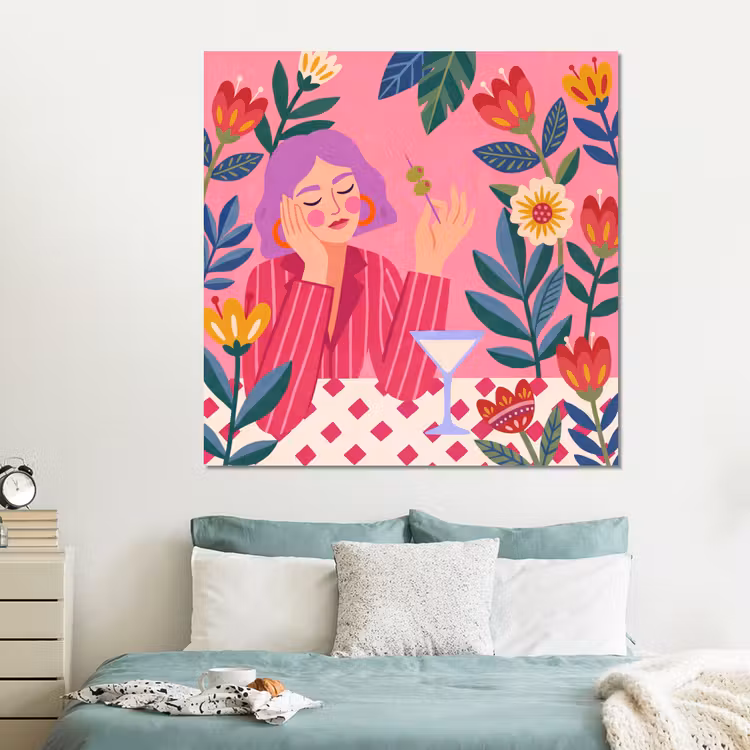 Forex - Vrouw - Cocktail - Bloemen - Modern - Roze — 2