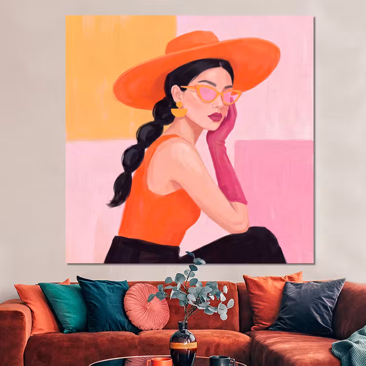 Forex - Vrouw - Hoed - Mode - Modern - Oranje — 3
