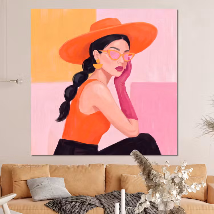 Forex - Vrouw - Hoed - Mode - Modern - Oranje — 4
