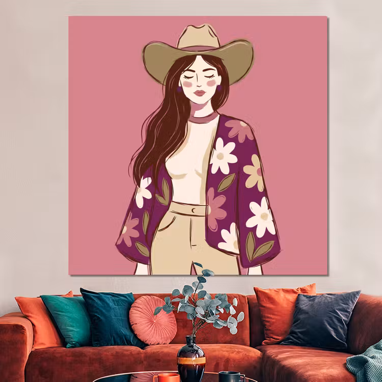 Forex - Vrouw - Hoed - Portret - Illustratie - Roze — 3