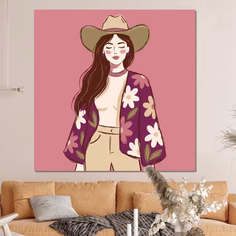 Forex - Vrouw - Hoed - Portret - Illustratie - Roze — 4