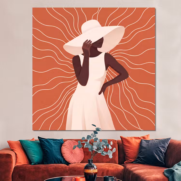 Forex - Vrouw - Hoed - Portret - Modern - Beige — 3