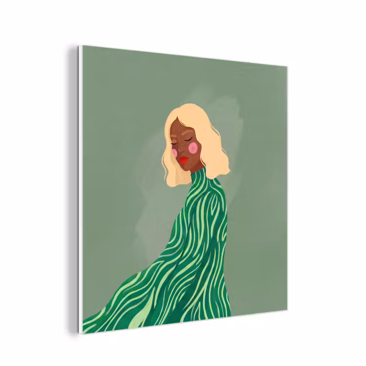 Forex - Vrouw - Portret - Illustratie - Modern - Groen — 1
