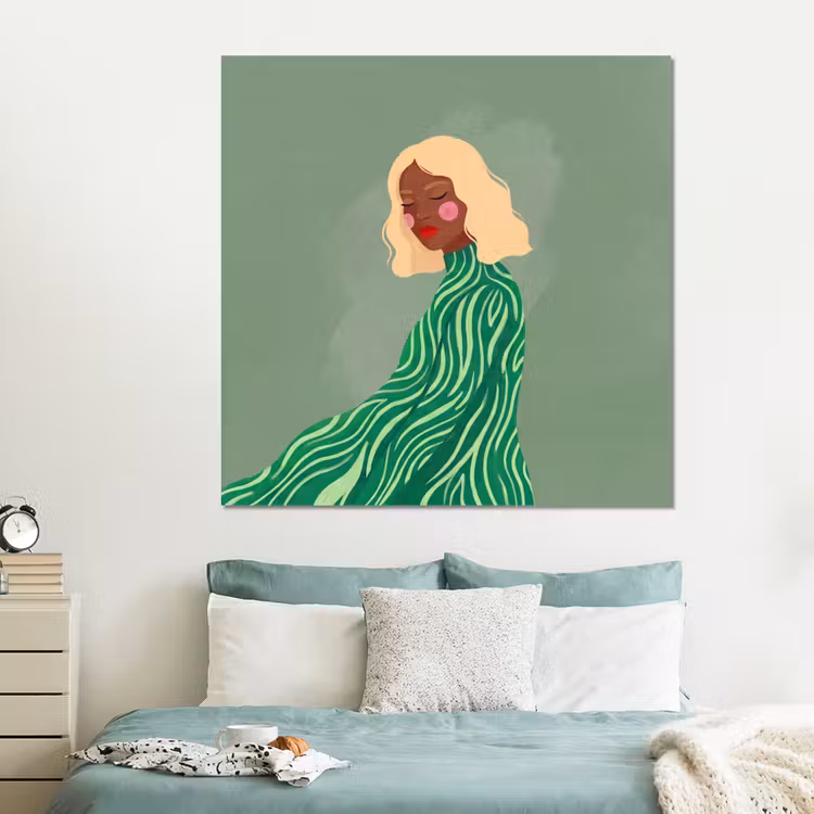 Forex - Vrouw - Portret - Illustratie - Modern - Groen — 2