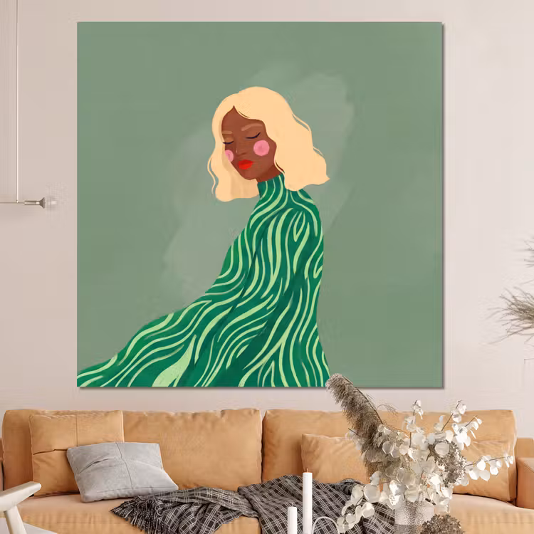 Forex - Vrouw - Portret - Illustratie - Modern - Groen — 4