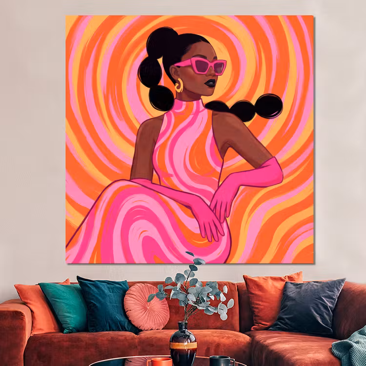 Forex - Vrouw - Portret - Kunst - Abstract - Roze — 3
