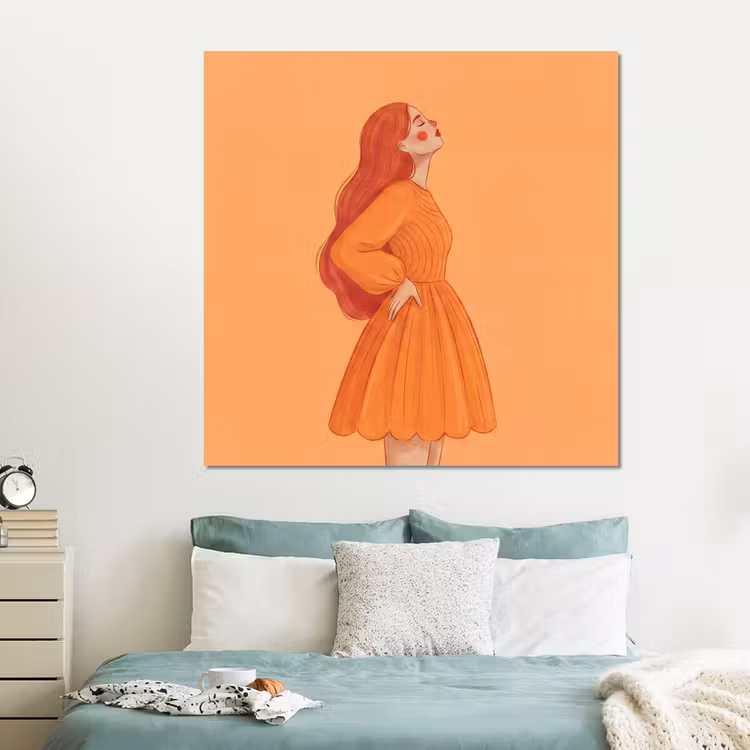 Forex - Vrouw - Profiel - Mensen - Modern - Oranje — 2