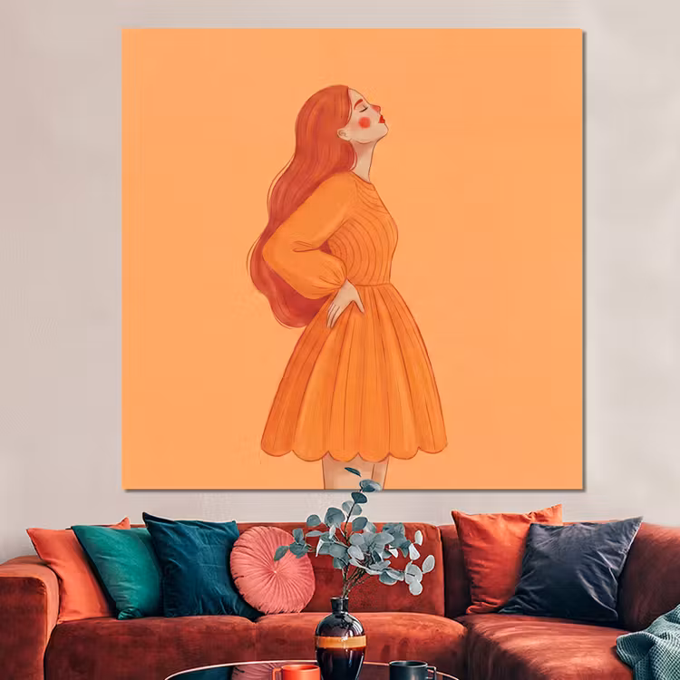 Forex - Vrouw - Profiel - Mensen - Modern - Oranje — 3